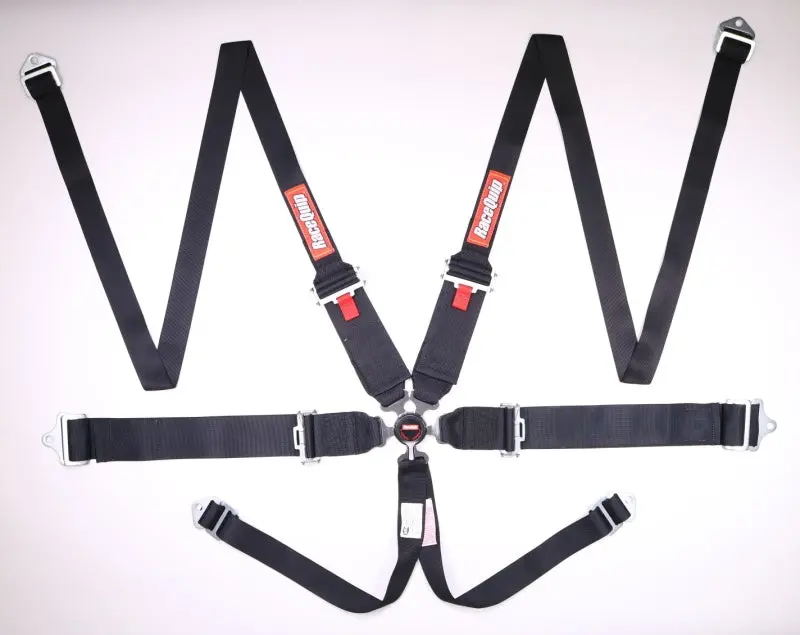 Racequip Black Sfi Camlock 6Pt Pd Lap Hnr Seat Belt 1