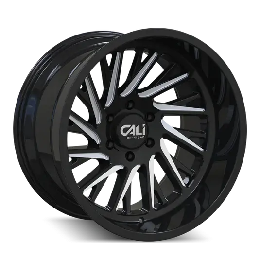 Cali Off-Road Purge Gloss Black / Milled Spokes | 22X12 -51 Et 8X165.1 (125.2Mm Hub) 1