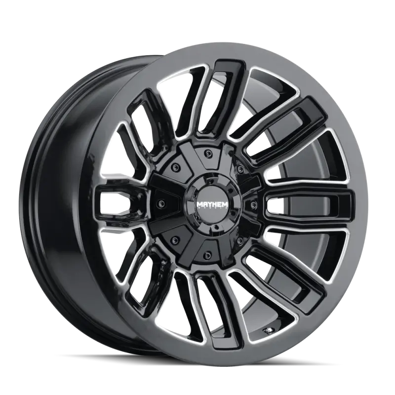 Mayhem Decoy Forged Wheel: 20X9", 8X165.1 Bolt Pattern, 0Mm Offset, 130.8Mm Hub Bore, Black W/ Milled Spokes 1