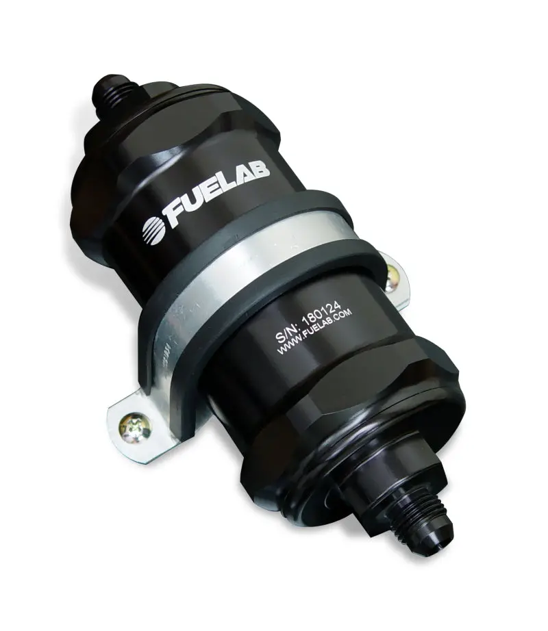 Fuelab 848 Inline Fuel Filter – -6An Inlet/Outlet, 100-Micron Stainless Steel With Integrated Check Valve 1