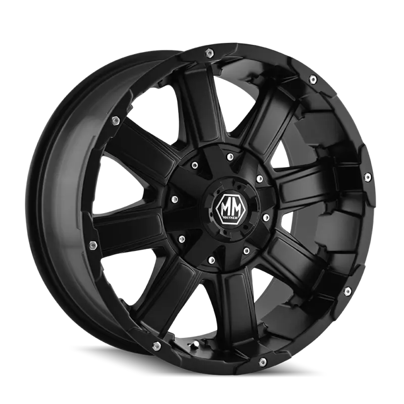 Mayhem Chaos Matte Black Alloy Wheel – 20X9 Inches, 5X127 Bolt Pattern, -12Mm Offset, 87Mm Hub Bore 1