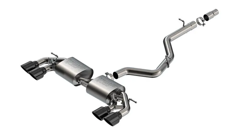 Borla 22-25 Volkswagen Golf R S-Type Cat-Back Exhaust - Dual 4.5In Black Chrome Tips 1