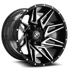 Xf 218 Gloss Black Milled + Milled Dots | 22X12 -44 6X135/6X139.7 1