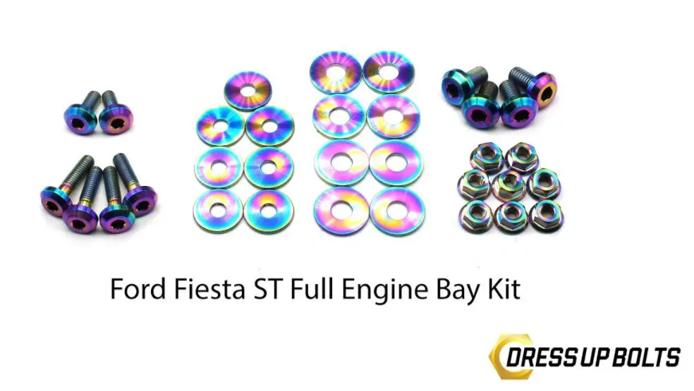 Dress Up Bolts Fiesta St 2014+ Titanium Engine Bay Dress Up Bolt Kit *Many Colors Available!* 1