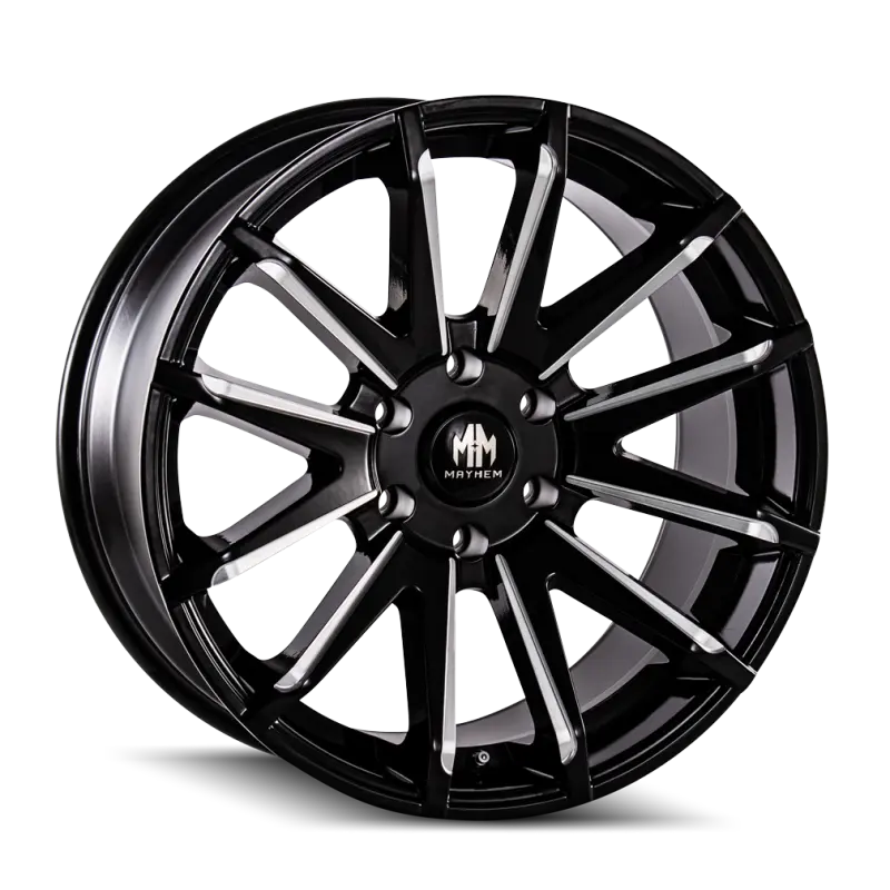 Mayhem Crossfire 22X9.5-Inch Black Machined Wheel — 6X114.3 Bolt Pattern, 18Mm Offset, 78.3Mm Hub Bore 1