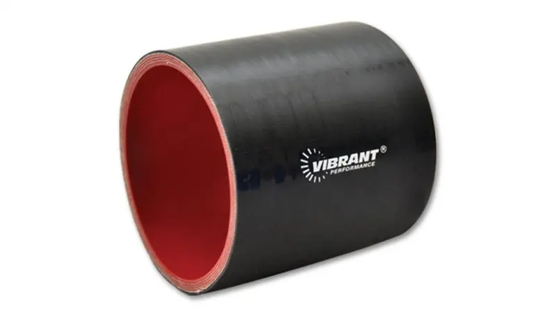 Vibrant 4-Ply Reinforced Black Silicone Straight Hose Coupler – 3.5" Id × 3" Length 1