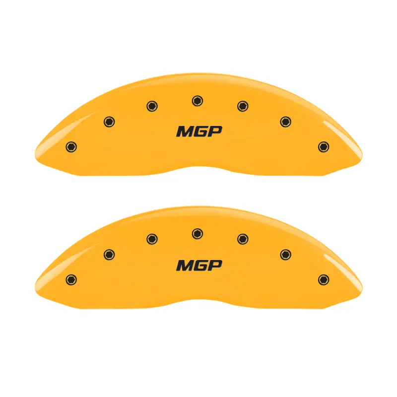 Mgp Custom Yellow-Engraved Brake Caliper Covers – Front And Rear, Black Trim 1