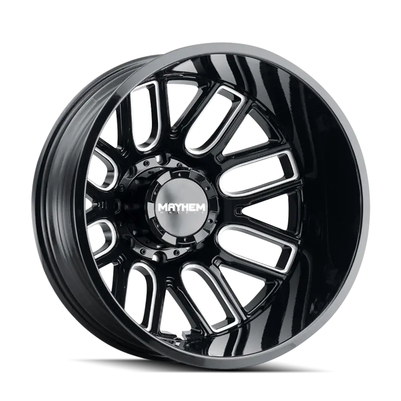 Mayhem Cogent Dually 22X8.25 Wheel – 8X200 Bolt Pattern, -232Mm Offset, 142Mm Hub Bore, Black With Milled Spokes 1