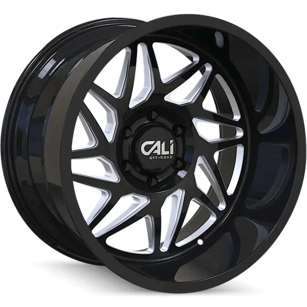 Cali Off-Road Gemini 9112 Gloss Black/Milled Spokes 20X10 6X135 -25Mm 87.1Mm 1