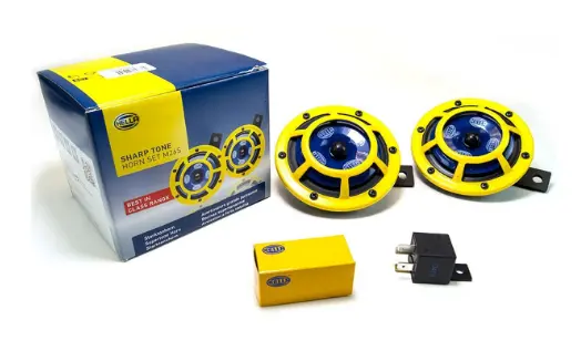 Hella Sharptone Horn Kit 12V 415/350Hz Yellow 1