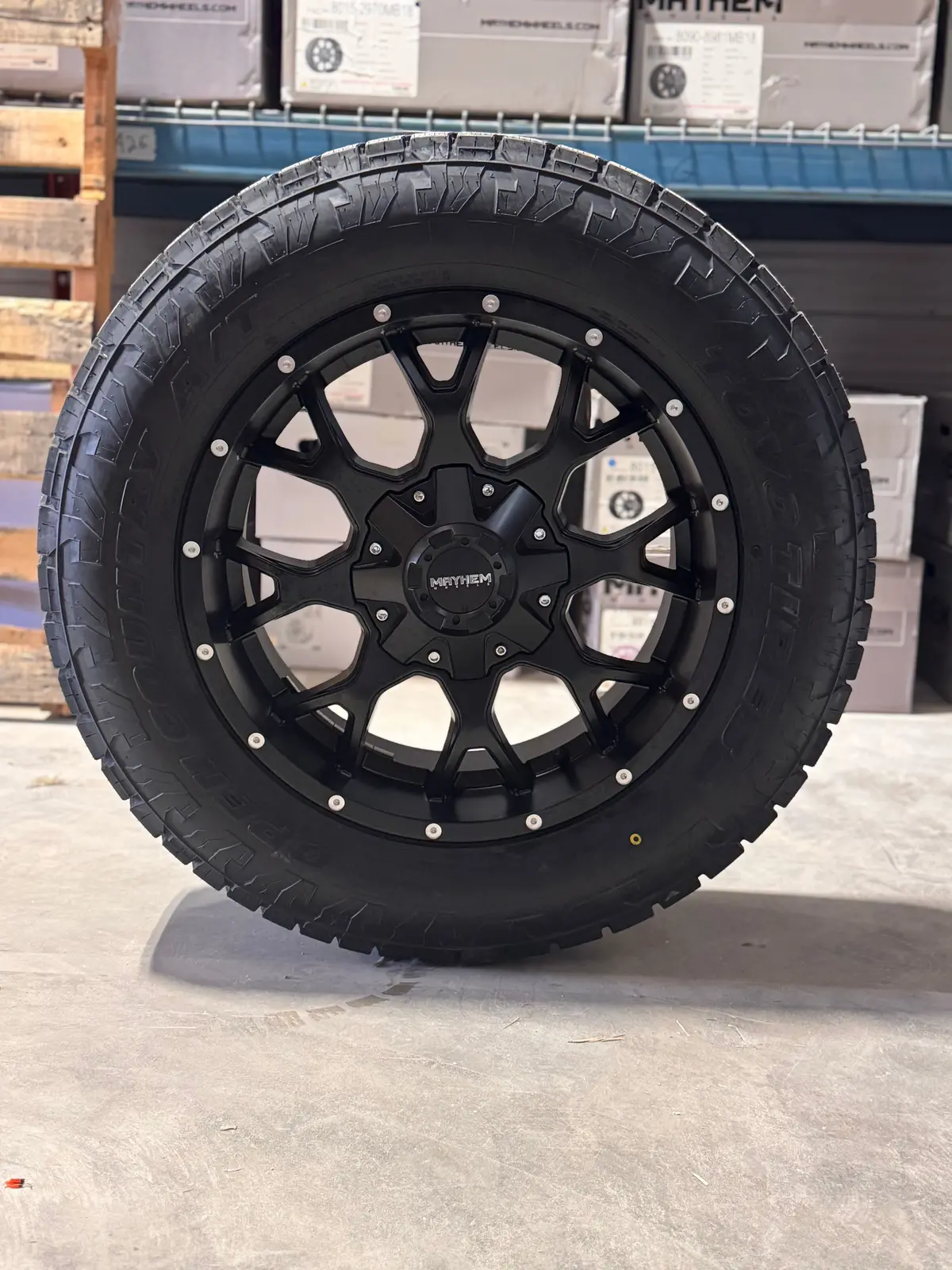 (Set Of Four) Mayhem Warrior 20X9 6X135/139.7 +18 Matte Blk | 275/60R20 Toyo Open Country At3 1
