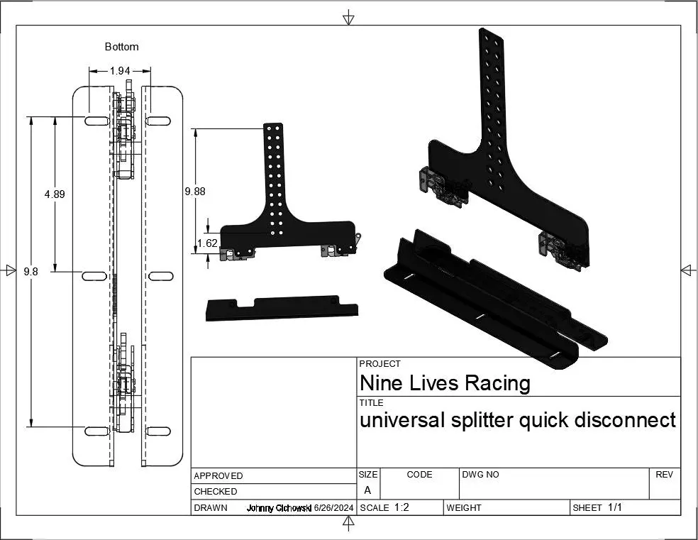 Chassis Mount Splitter Quick Release Kit 1