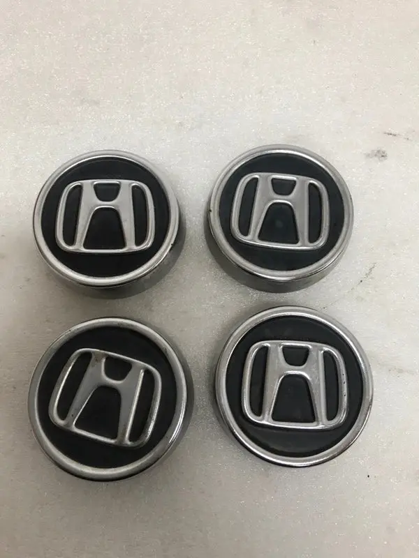 Set Of 4 Honda Black Wheel Rim Center Caps Chrome Logo 69 Mm 44732S7sj01 1