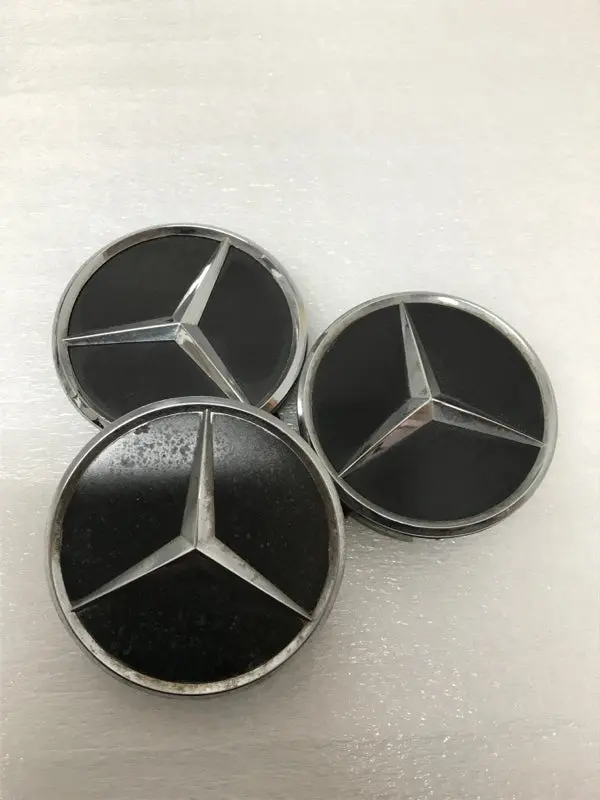 Set Of 3 Center Caps Mercedes Benz 220 400 01 25 (75 Mm) 1