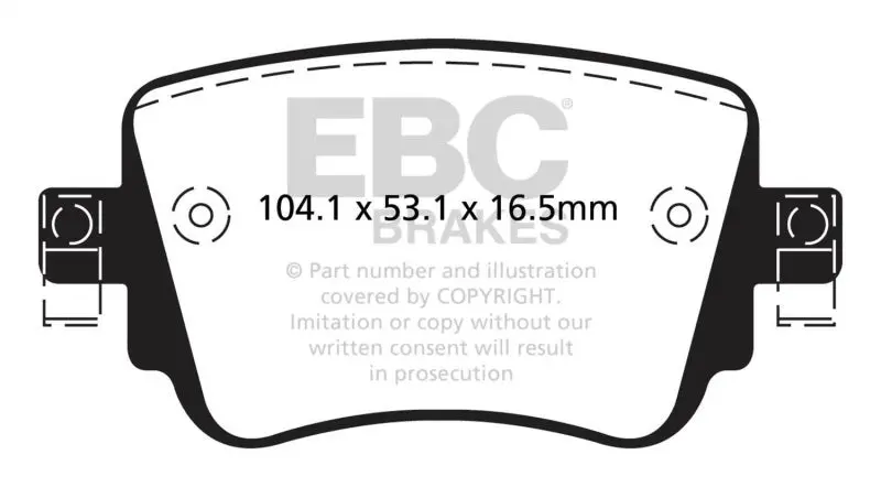 Ebc Yellowstuff Rear Brake Pads For 2015+ Volkswagen Golf Gti 2.0L Turbo 1