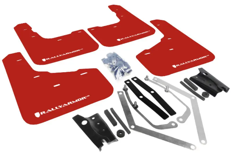 Rally Armor Red Mud Flaps With White Logo – Fit 2013+ Ford Fiesta St 1