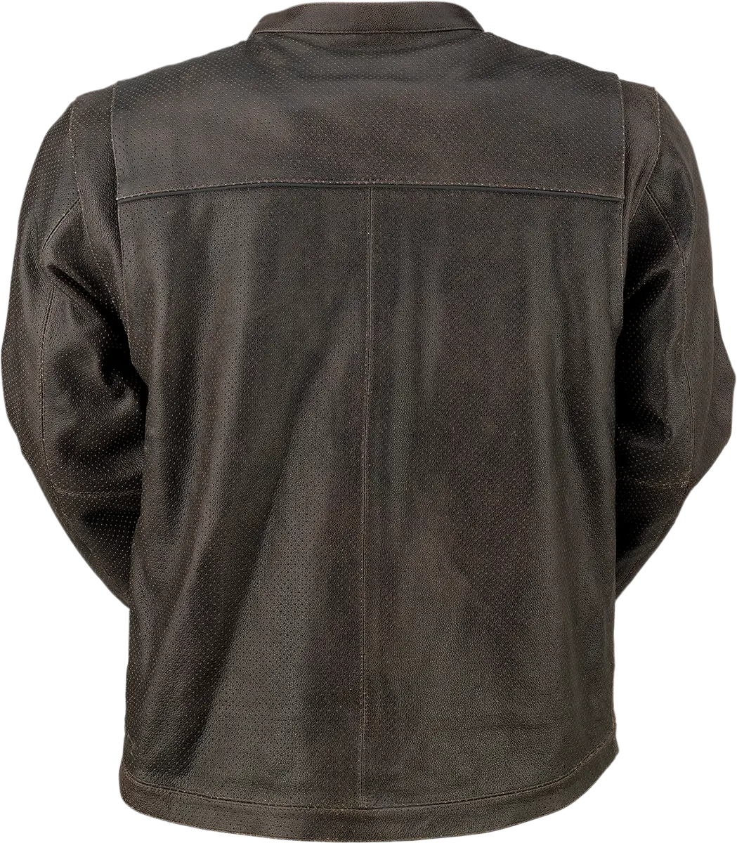 Z1R Munition Perforated Leather Motorcycle Jacket — Brown, Size 2Xl (Model 2810-3808) 1