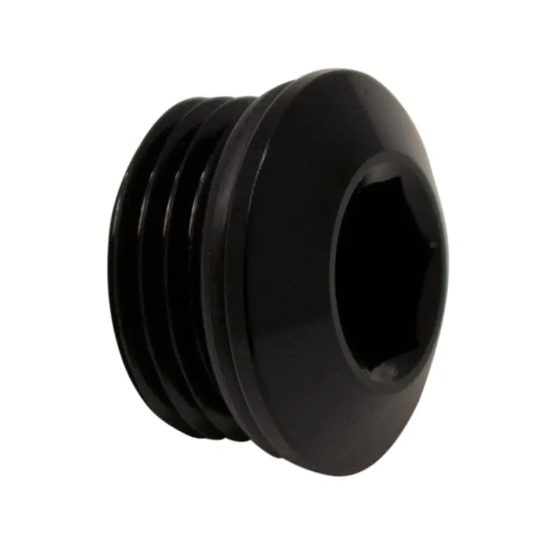 Deatschwerks Low-Profile 8An Orb Male Plug – Matte Black Anodized, Includes O-Ring 1