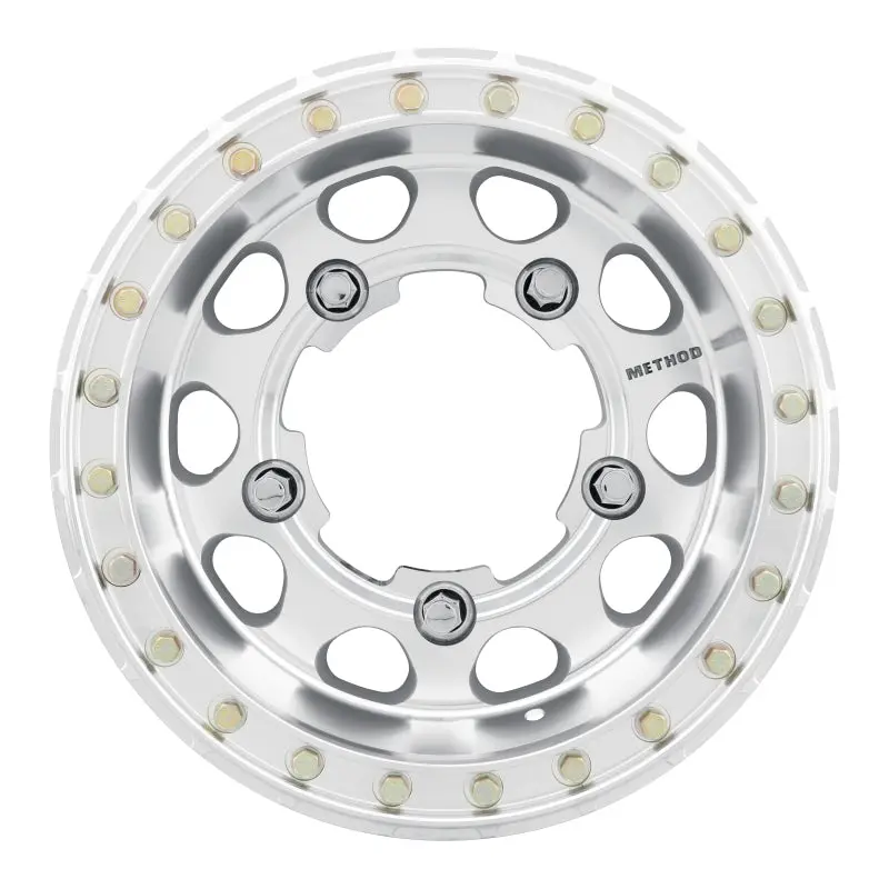 Method Mr103 Buggy Beadlock Wheel: 17X6.5", -19Mm Offset, 5X205Mm Bolt Pattern, 160Mm Center Bore, Raw Machined Finish 1