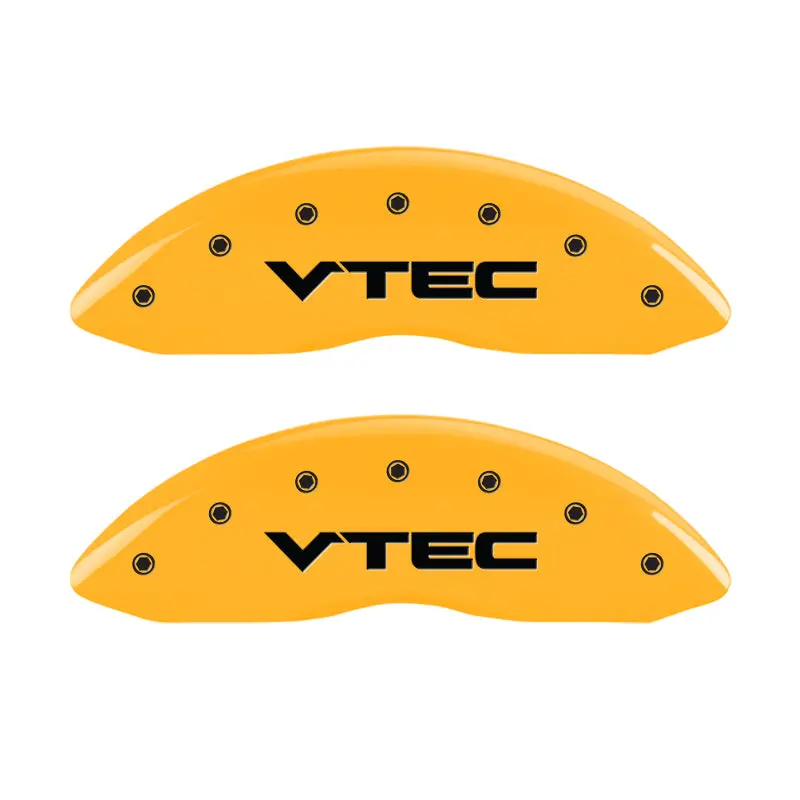 Mgp Engraved 4-Piston Caliper Covers – Vtech Yellow Finish With Black Charcoal Accents For 2008 Acura Tl 1