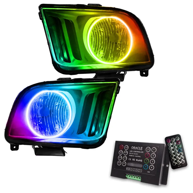 Oracle Colorshift Led Headlights For 2005–2009 Ford Mustang – Smd Design With 2.0 Controller 1