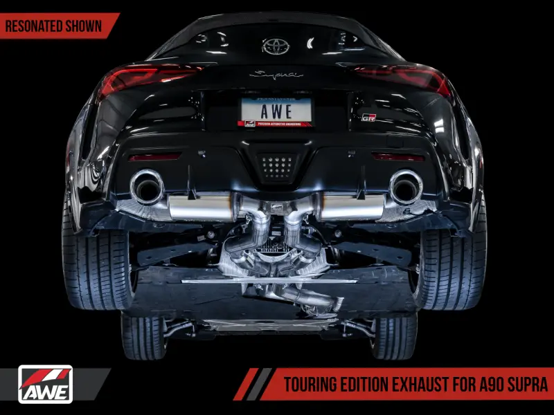 Awe 2020 Toyota Supra A90 Resonated Touring Edition Exhaust - 5In Chrome Silver Tips 1