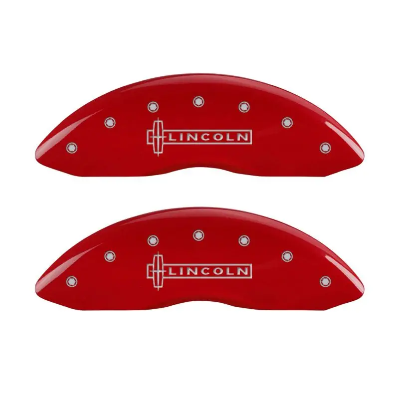 Mgp Engraved Caliper Covers – Front (Red) & Rear (Silver Char) For Lincoln Mkt 1