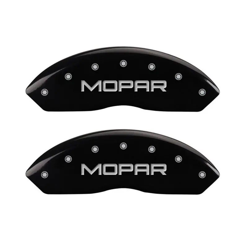 Mgp Engraved 4-Piston Caliper Covers – Mopar Fitment, Black Finish With Silver Accent 1