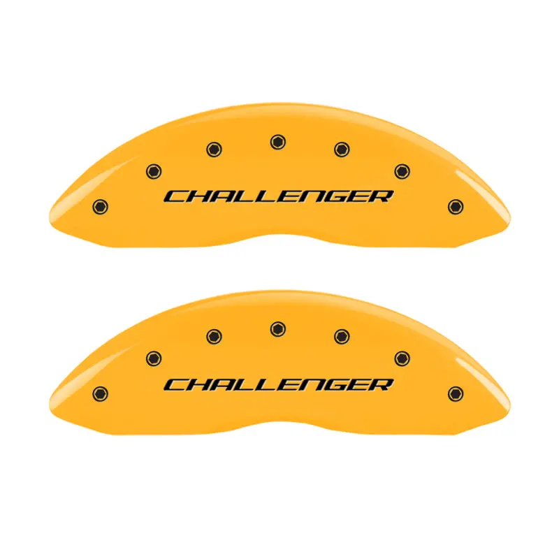 Mgp Engraved Dual-Caliper Covers – Front & Rear, Yellow Finish With Black Accents 1