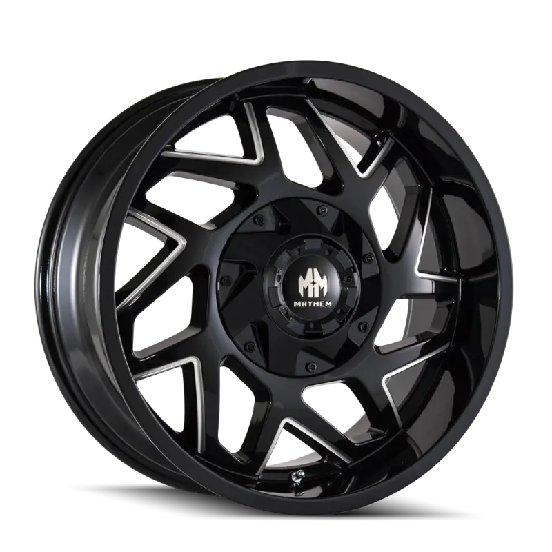 Mayhem Hatchet 20X9 Inch Black Machined Wheel – 8X165.1 Bolt Pattern, 18Mm Offset, 130.8Mm Hub Bore 1