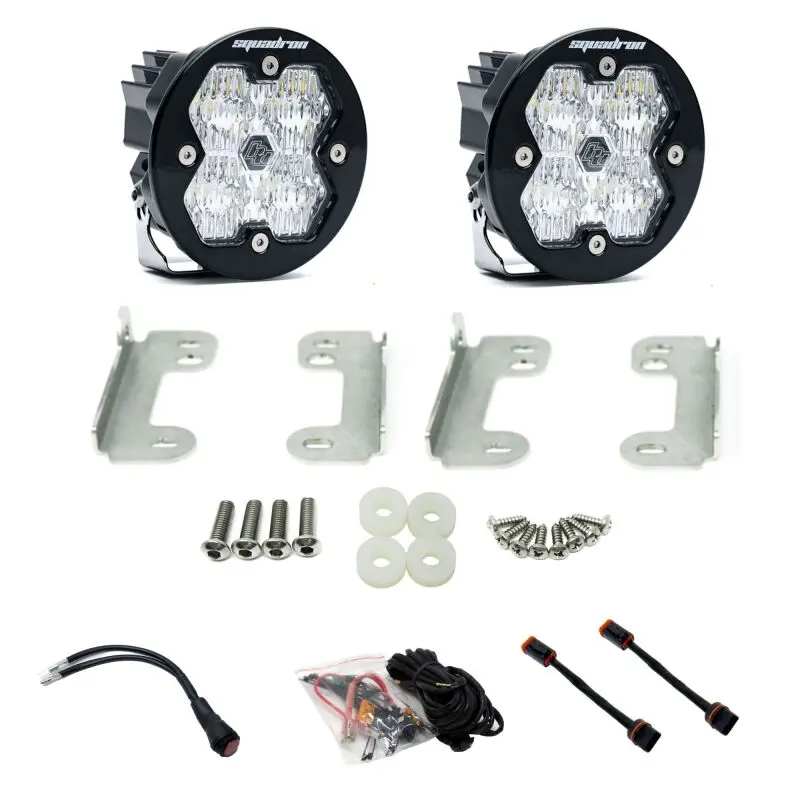 Baja Designs Squadron-R Sport 2.0 Fog Light Kit — Oe-Compatible For Jeep Jl, Jt, Gladiator, And Sahara Bumper (Clear Lens) 1