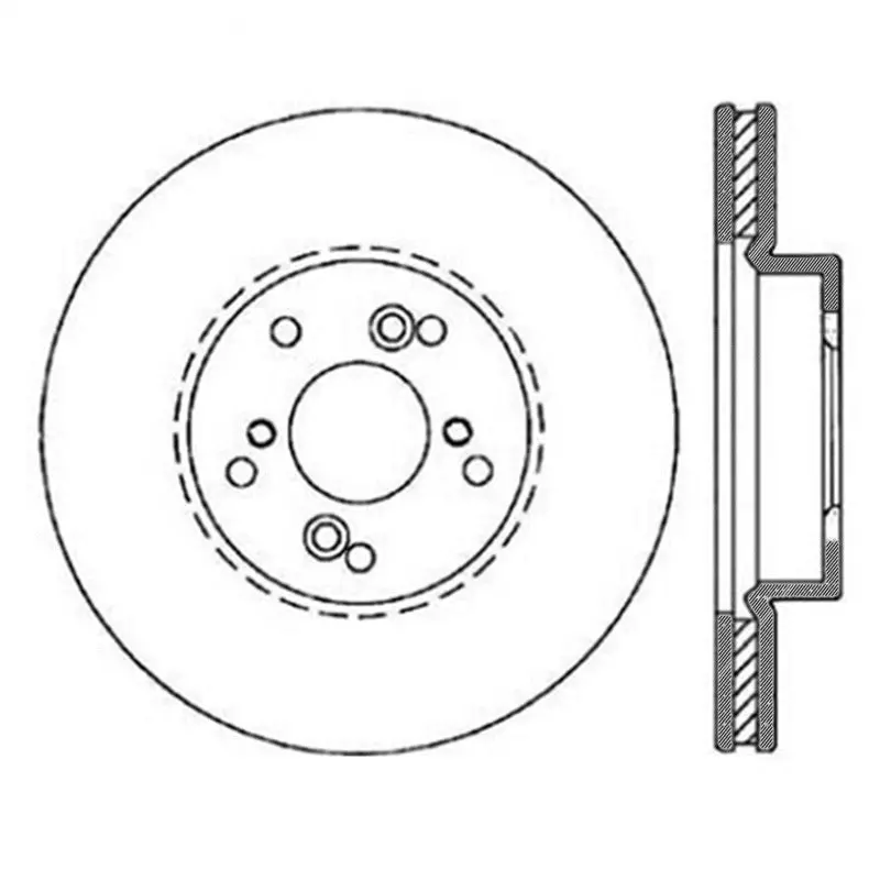 Stoptech Power Slot Slotted Front Right Brake Rotor For Acura Tl (1999–2008), Cl (2001–2003), And Tsx (2004–2009) 1