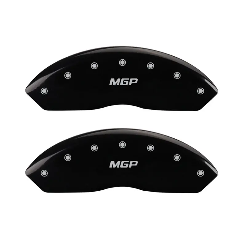 Mgp Engraved 4-Piston Caliper Covers – Front And Rear, Black Finish With Silver Accents 1