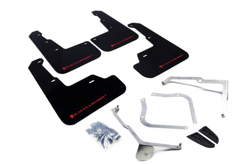 Rally Armor Ur-Series Black Mud Flaps For 2015+ Subaru Wrx & Sti Sedans – Red Logo Accented 1