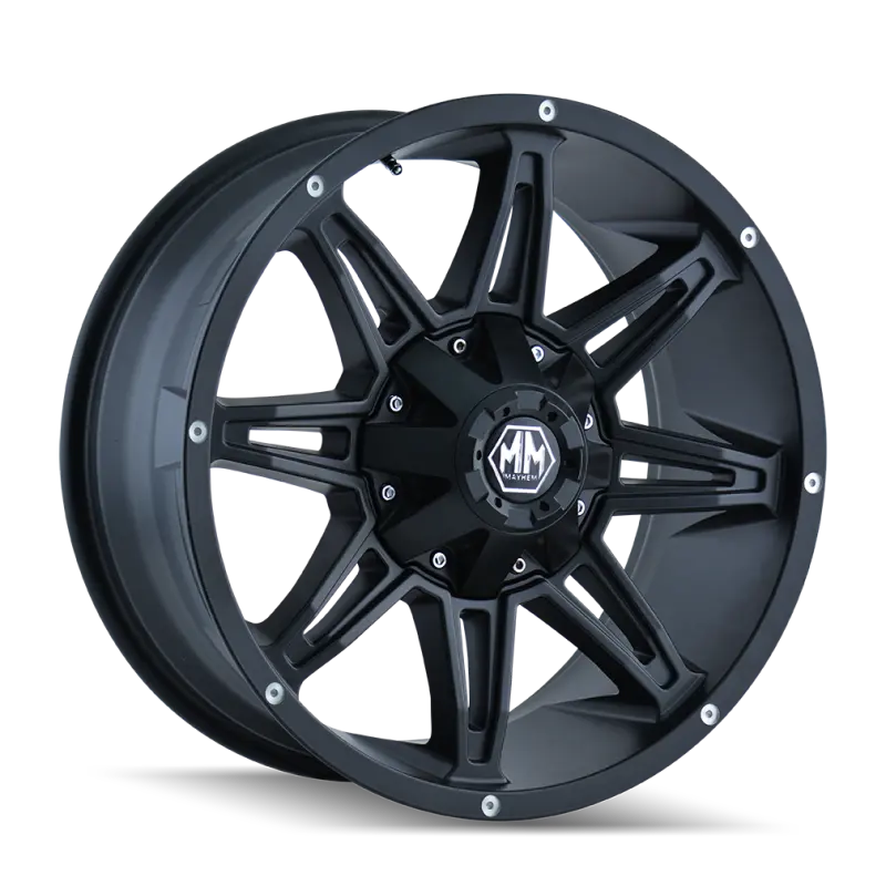 Mayhem Rampage Matte Black Alloy Wheel – 20X9 Inches, 5X127 Bolt Pattern, 0Mm Offset, 87Mm Hub Bore 1