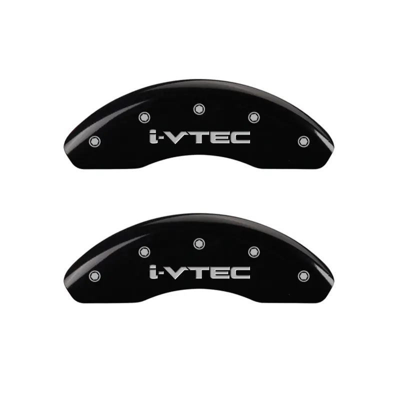Mgp Engraved 4-Piston Caliper Covers – Front & Rear, I-Vtec Black Finish With Silver Accents 1