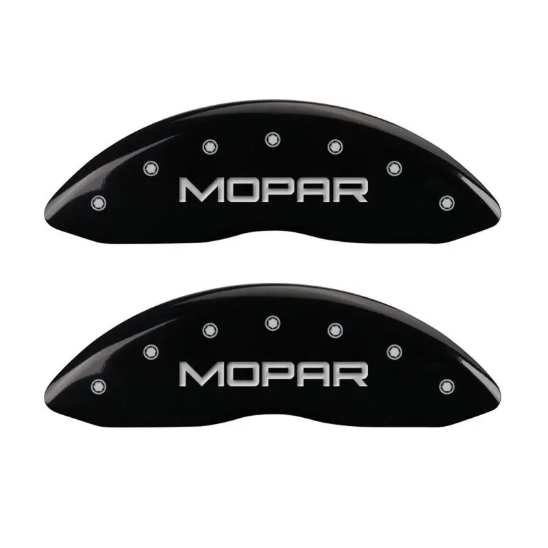 Mgp Engraved Brake Caliper Covers – Front & Rear Set For Mopar Vehicles – Black Finish With Silver Accent 1