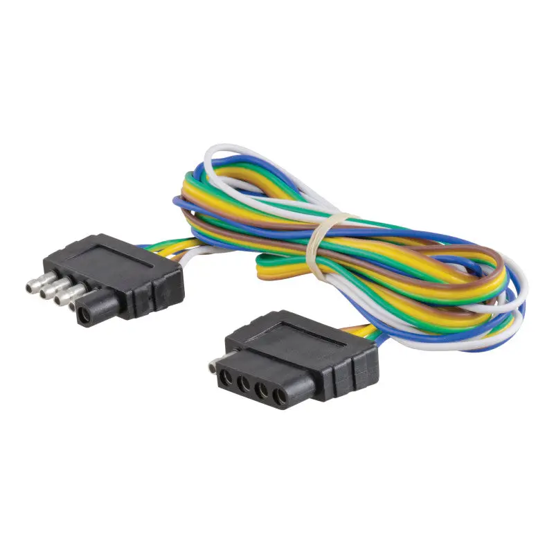 Curt 5-Pin Flat Trailer Connector – Plug & Socket Set With 72-Inch Wiring Harness 1