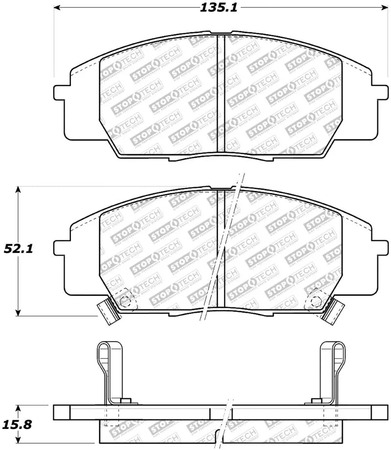 Stoptech Street Select Rear Brake Pads 1
