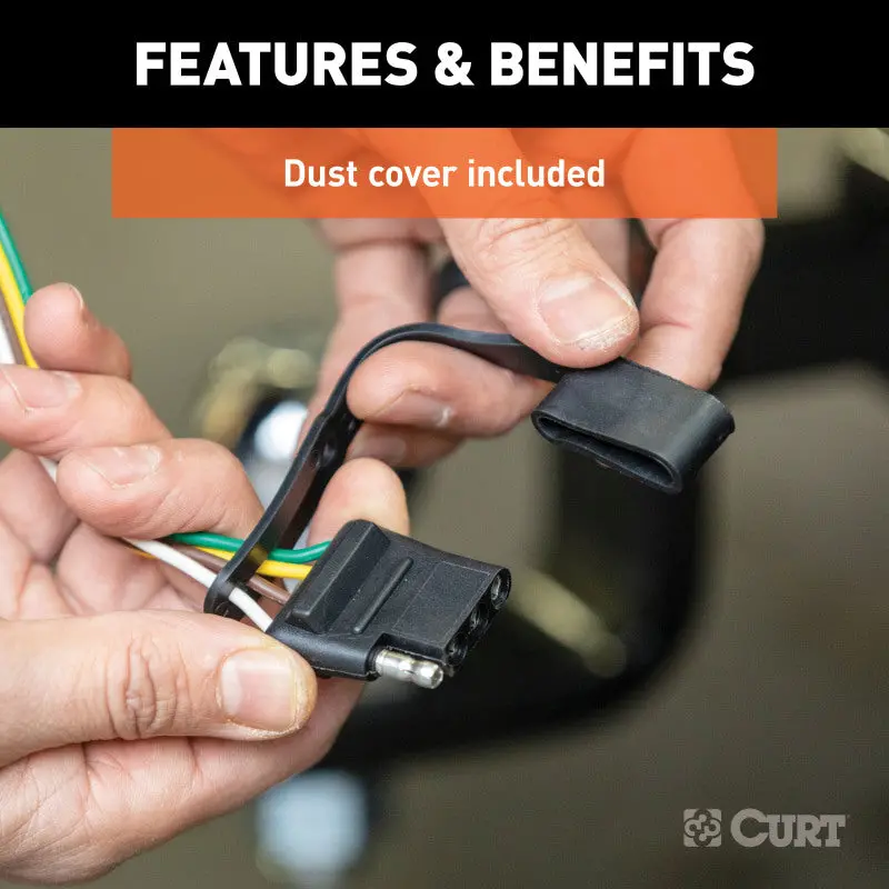Curt Oem-To-4-Way Flat Wiring Adapter – Plug-And-Play Tow Package Connector For 2019–2020 Cadillac Xt4 2
