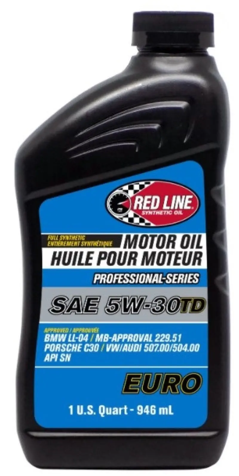 Red Line Professional Series Euro 5W-30 Turbo Diesel Motor Oil – 1 Quart Bottle 1