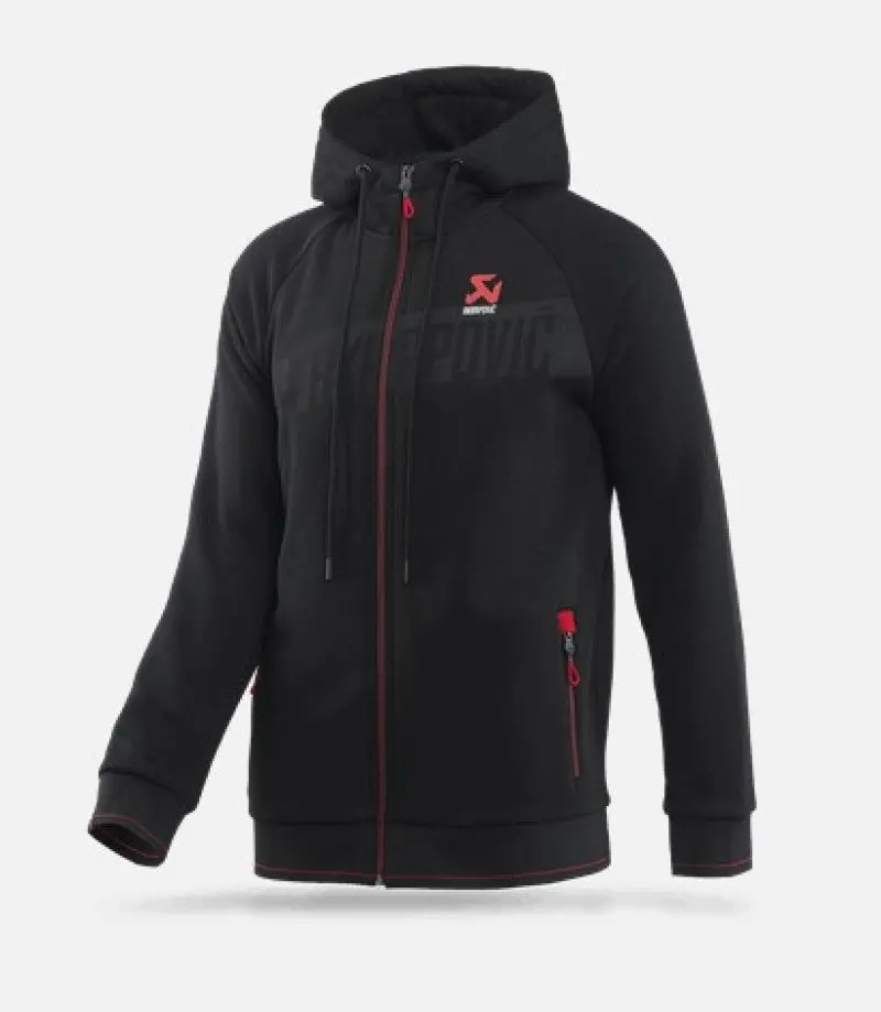 Akrapovic Men'S Corpo Zip-Up Hoodie In Black – Size Xl 1