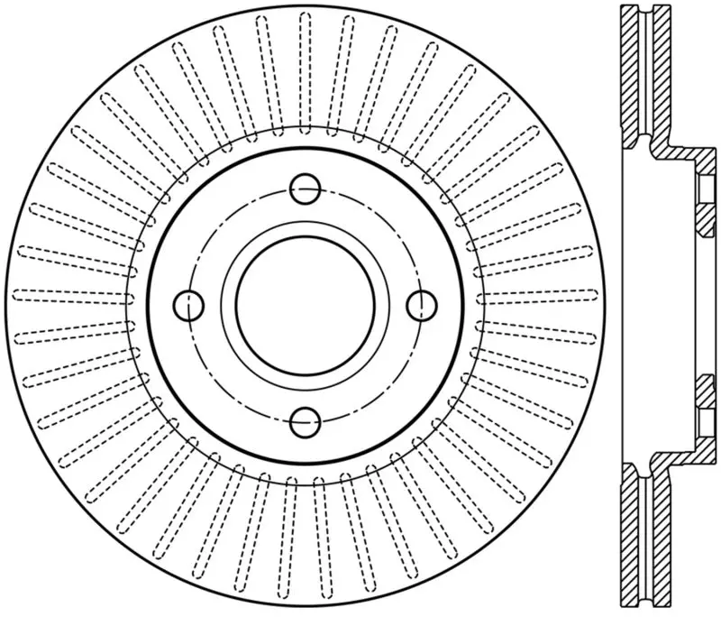 Stoptech Slotted Front Brake Rotor For 2014 Ford Fiesta (Right Side) 1