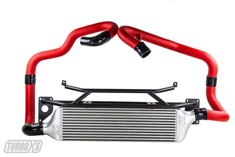 Turbo Xs Front-Mount Intercooler Kit For 2015–2017 Subaru Sti – Wrinkle-Red Piping 1