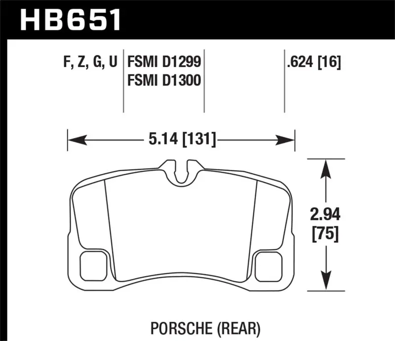 Hawk Ceramic Street Brake Pads – Rear Set For Porsche 911 Gt3, Gt3 Cup, Gt2, And Turbo (2007–2008) 1
