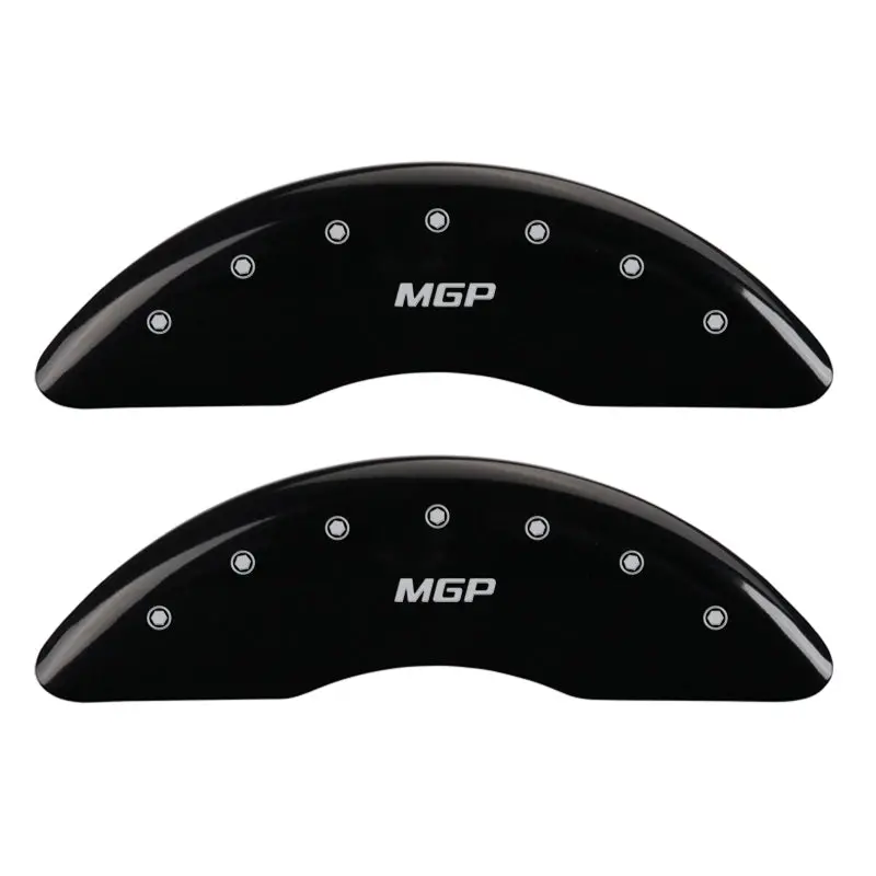 Mgp Engraved 4-Piston Caliper Covers – Front & Rear, Gloss Black Finish With Silver Detailing 1