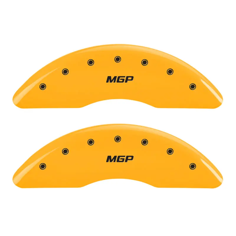 Mgp 4 Caliper Covers Engraved Front & Rear Mgp Yellow Finish Black Ch 1