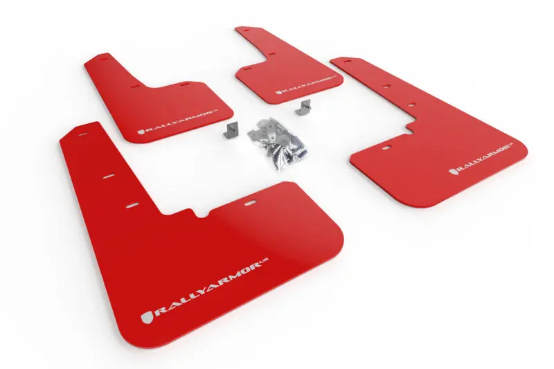 Rally Armor Red Mud Flaps For 2020+ Subaru Outback – Ur Series With White Logo 1