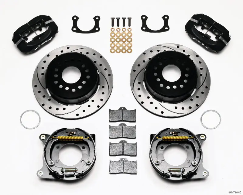 Wilwood Forged Dynalite Power Steering Parking Brake Kit – Drilled, Big Ford Fitment, 2.5-Inch Offset 1