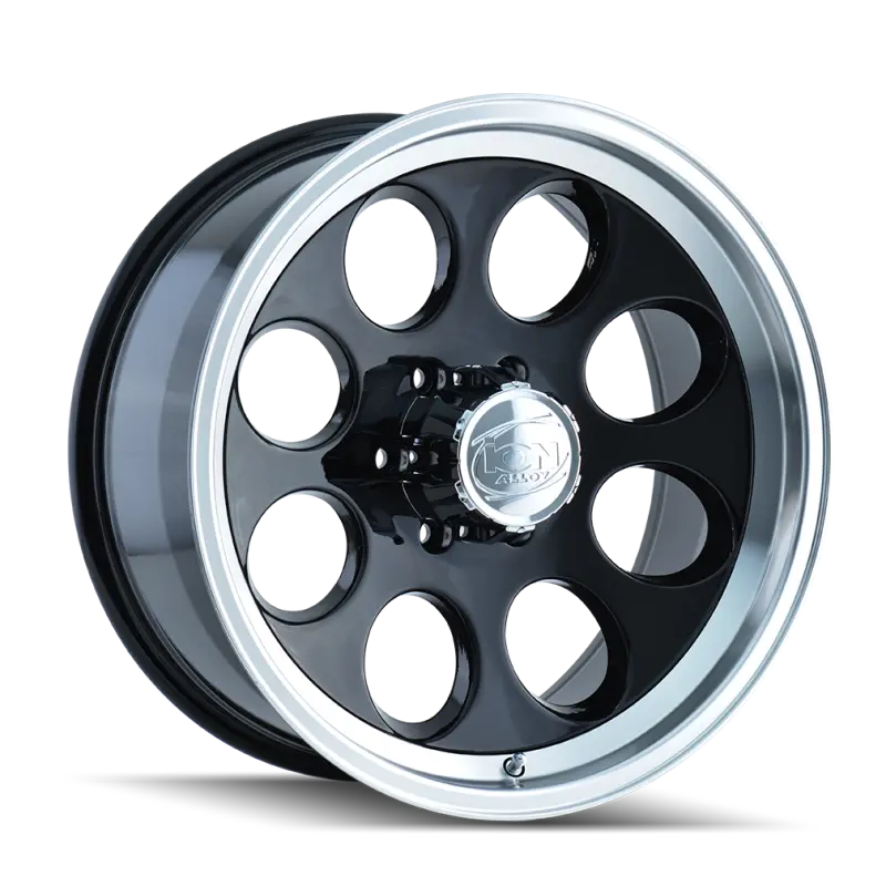 Ion Type 171 Alloy Wheel — 15X8 Inch, 5X139.7 Bolt Pattern, -27Mm Offset, 108Mm Hub Bore, Black/Machined Finish 1